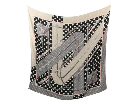 Hermès Clic-Clac à Pois Shawl Cashmere Silk Shawl 140cm