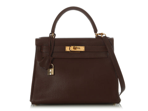 Hermès Vintage Noisette Togo Kelly 28