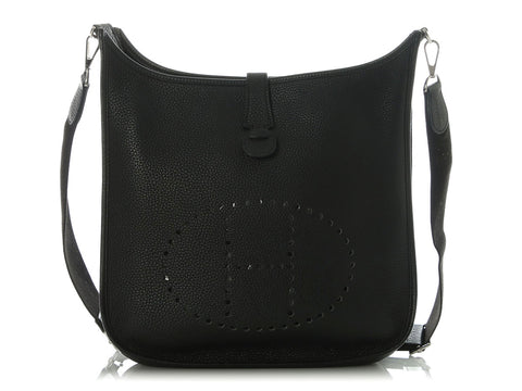 Hermès Black Cleménce Evelyne III GM