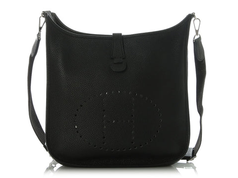 Hermès Black Cleménce Evelyne III GM