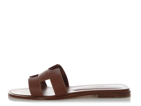 Hermès Gold Oran Sandals