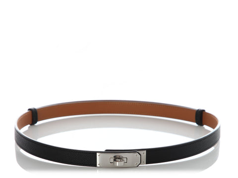 Hermès Black Epsom Kelly Belt 18