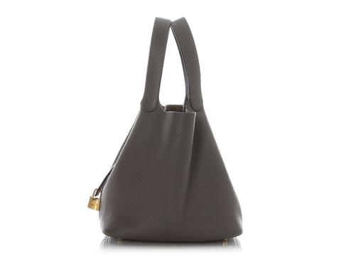 Hermès Gris Asphalte Cleménce Picotin Lock 22