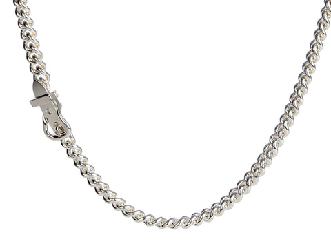 Hermès Sterling Silver Boucle Sellier Inflexible Necklace