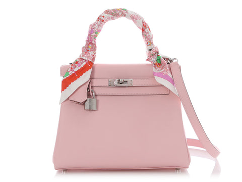 Hermès Rose Sakura Swift Kelly 25