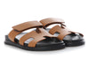Hermès Gold Calfskin Chypre Sandals
