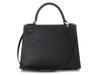 Hermès Black Sombrero Kelly 28
