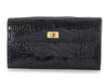 Hermès Black Shiny Alligator Kelly Pocket Long Wallet