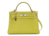 Hermès Lime Epsom and Gris Perle Candy Collection Kelly 32
