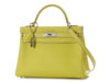 Hermès Lime Epsom and Gris Perle Candy Collection Kelly 32
