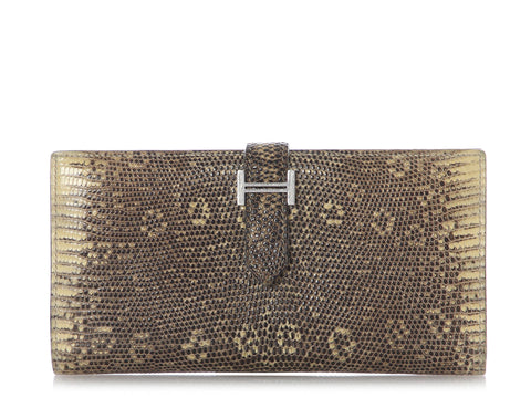 Hermès Ombré Lizard Long Béarn Wallet