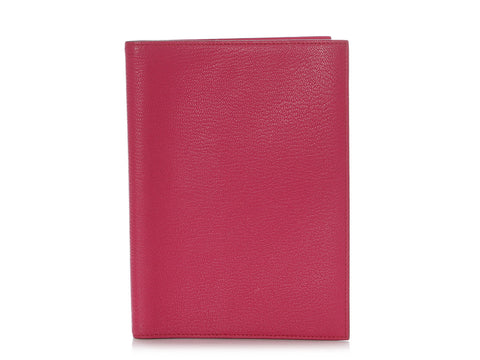 Hermès Pink Chèvre Globe-Trotter Agenda Cover