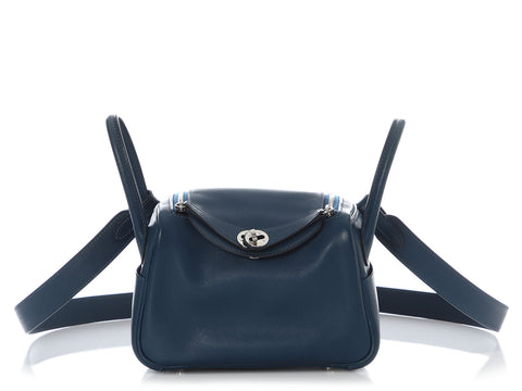 Hermès Mini Deep Blue Swift Lindy 20