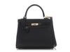 Hermès Black Togo and Lizard Kelly Touch 25