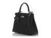 Hermès Black Togo and Lizard Kelly Touch 25