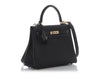 Hermès Black Togo and Lizard Kelly Touch 25