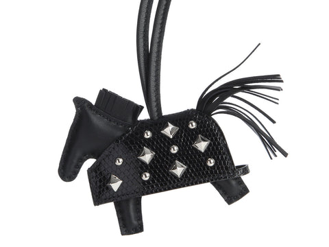 Hermès Black Lambskin and Lizard Rodeo Robeo Rock PM