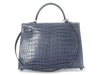 Hermès Bleu Brighton Shiny Porosus Crocodile Kelly 35
