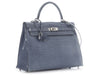 Hermès Bleu Brighton Shiny Porosus Crocodile Kelly 35