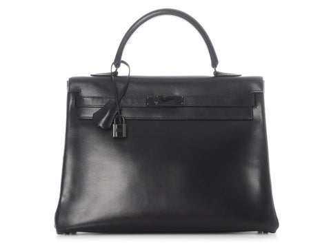 Hermès So Black Box Calfskin Kelly 35