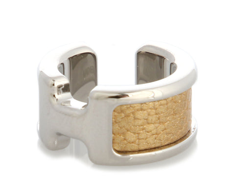 Hermès Small Palladium and Doré Chamkilight Goatskin Olympe Ear Cuff