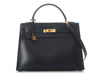 Hermès Vintage Navy Box Calfskin Kelly 32
