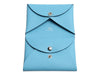 Hermès Bleu Céleste Chèvre Calvi Duo Card Holder