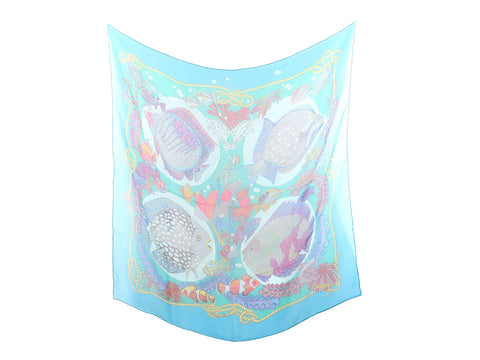 Hermès Grand Fonds Silk Mousseline Scarf 90cm