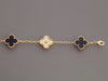 Van Cleef & Arpels 18K Yellow Gold Diamond and Blue Sèvres Porcelain Vendôme Vintage Alhambra Bracelet