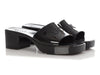 Gucci Black Rubber Chunk Heel Slide Sandals