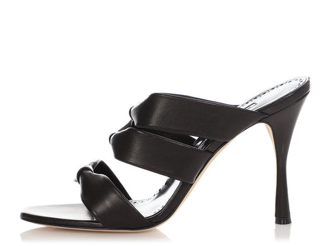 Manolo Blahnik Black Gyrica Sandals