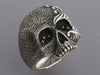 David Yurman Sterling Silver Black Diamond Waves Skull Ring