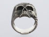 David Yurman Sterling Silver Black Diamond Waves Skull Ring