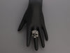 David Yurman Sterling Silver Black Diamond Waves Skull Ring