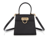 Ferragamo Small Black Gancini Top Handle Bag
