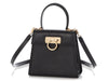 Ferragamo Small Black Gancini Top Handle Bag