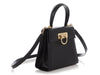 Ferragamo Small Black Gancini Top Handle Bag