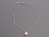 Van Cleef & Arpels 18K Rose Gold Pink Porcelain Diamond 2015 Holiday Pendant Necklace