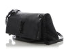 Saint Laurent So Black Grain De Poudre Monogram West Hollywood Fold-Over Bag