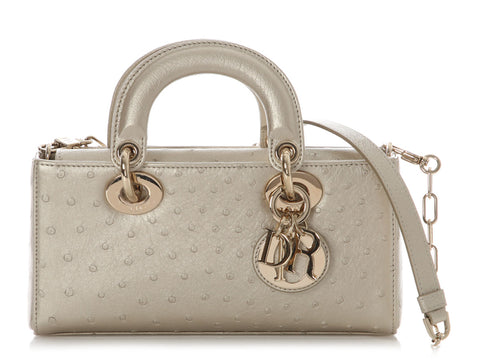 Dior Champagne Gold Ostrich Lady D-Joy