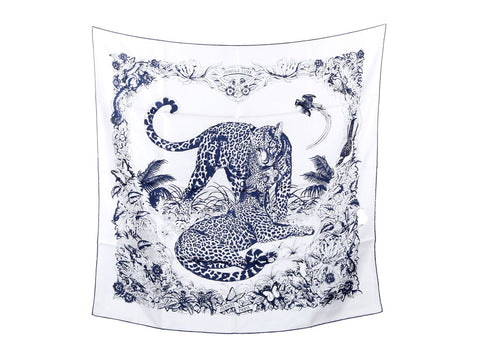 Hermès Tatouage Jungle Love Jacquard Silk Scarf 90cm