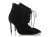 Manolo Blahnik Black Suede Lace-Up Booties