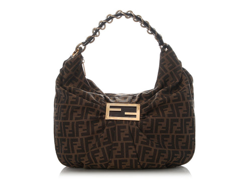 Fendi Brown FF Jacquard Hobo