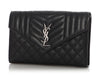 YSL Large Black Tri-Quilt Envelope Chain Bag
