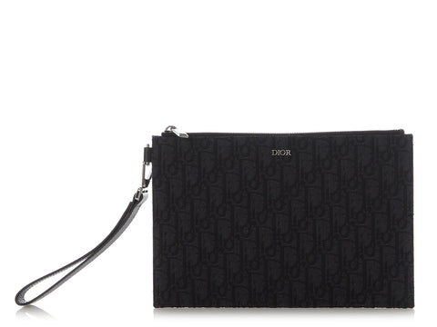 Dior Black Oblique Jacquard A5 Pouch
