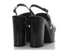 Chanel Black Patent Slingback Platform Sandals
