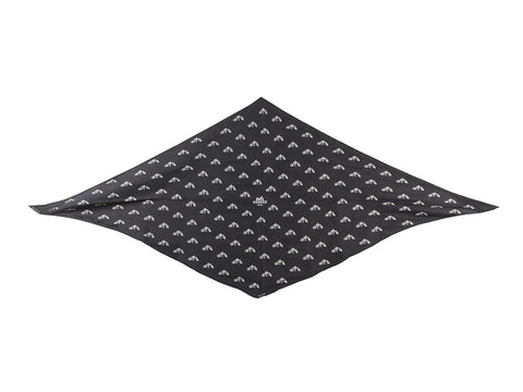Hermès Black Silk Jacquard Losange Scarf