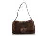 Fendi Brown Fur and Snake Baguette