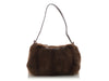 Fendi Brown Fur and Snake Baguette
