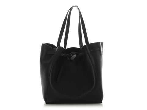 Celine Black Medium Belt Cabas Tote